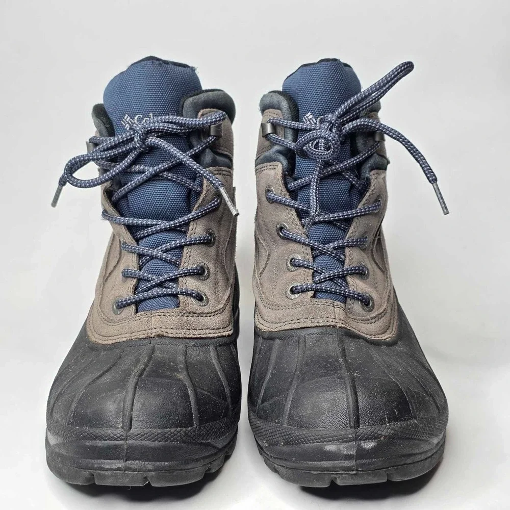 Columbia Snow King Men's Boots Size 10 Gray Black Suede Rubber Hiking Hi Shoes